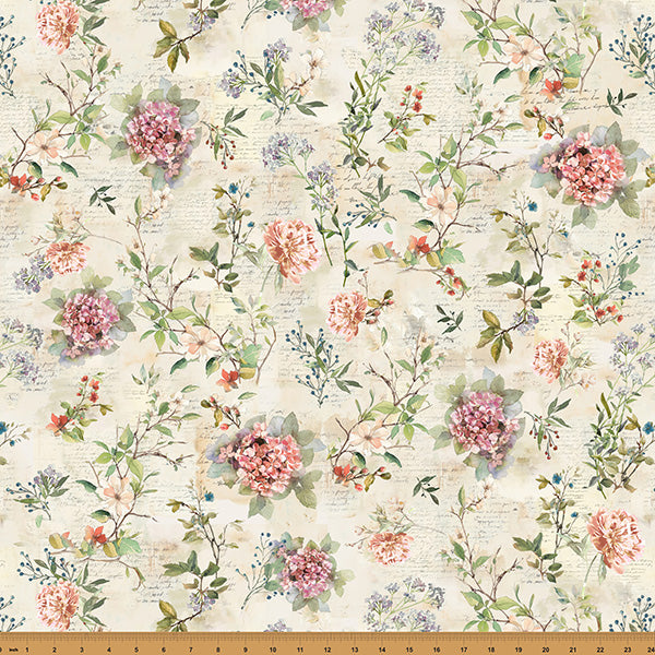 Nesting Hour in Cream | Hoffman Fabrics | Nesting Hour