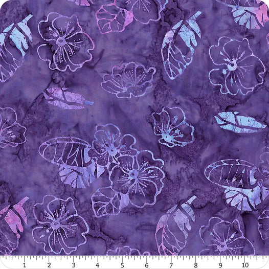 Grape Painted Flowers | Timeless Treasures | Tonga Batiks Dreamer Collection