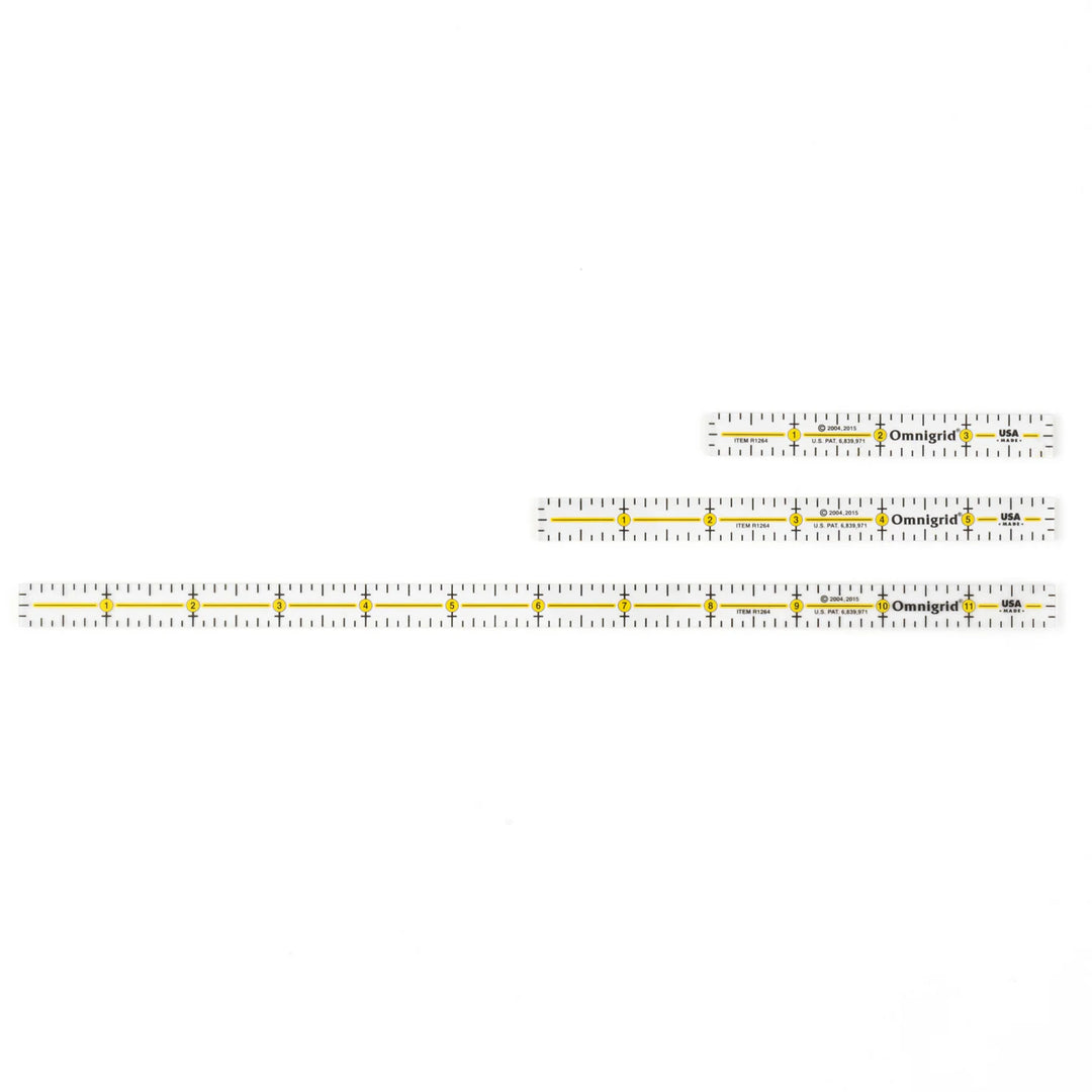 Marking Ruler Trio with Lengths 4", 6", 12"