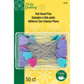 2" Flat Heart Head Pins, Assorted, 50 pc