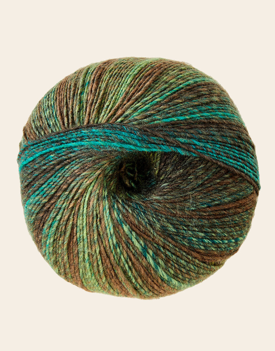 SIRDAR JEWELSPUN ARAN, 200G SELF STRIPING YARN