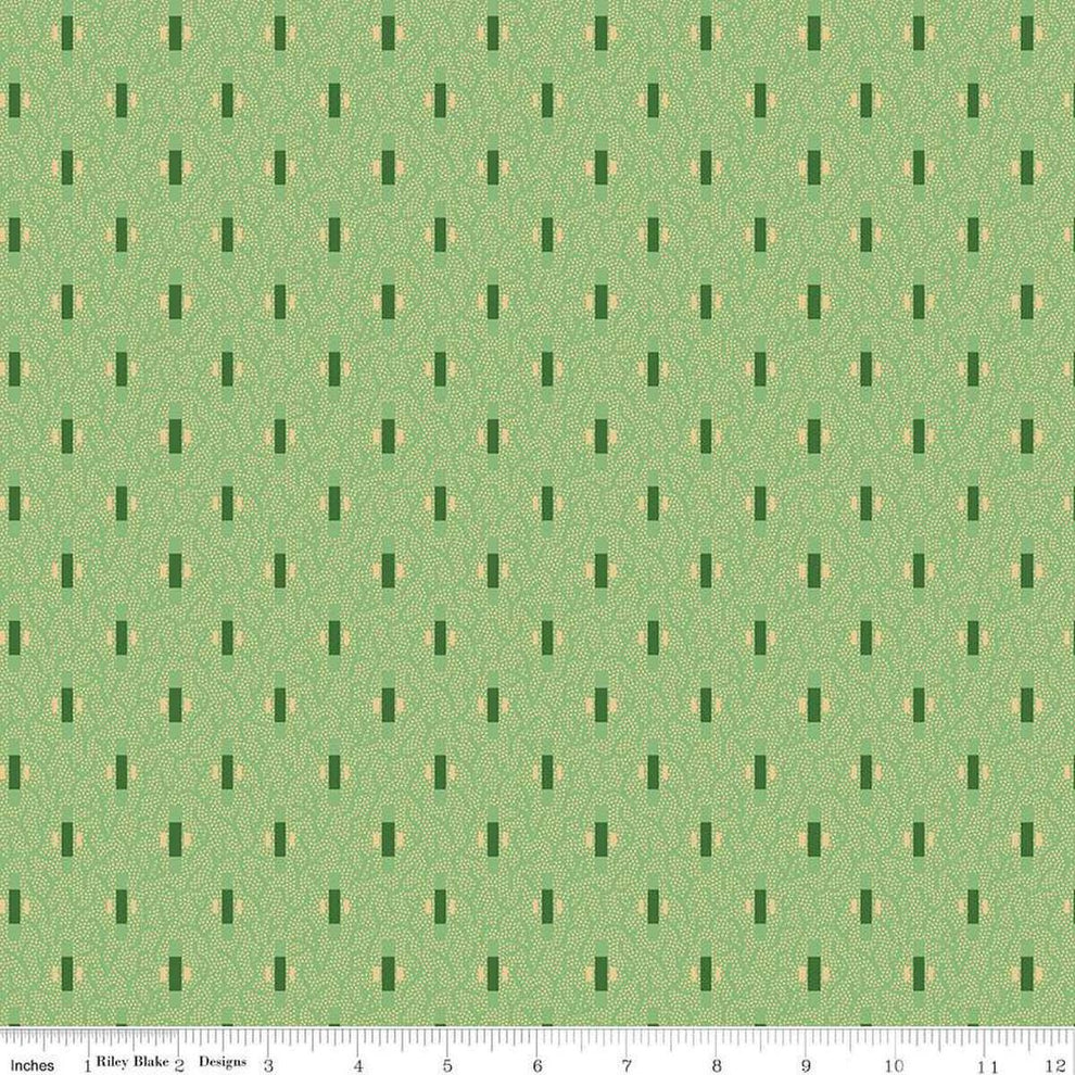 Dashes in Green | Vera's Garden | Vicki McCarty | Riley Blake Designs