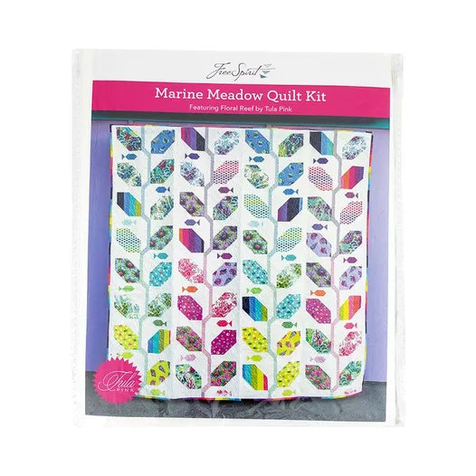 Marine Meadow Quilt Kit Featuring Floral Reef | Tula Pink