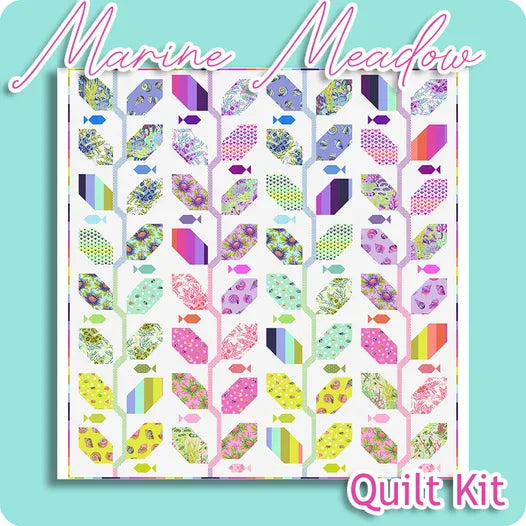 Marine Meadow Quilt Kit Featuring Floral Reef | Tula Pink