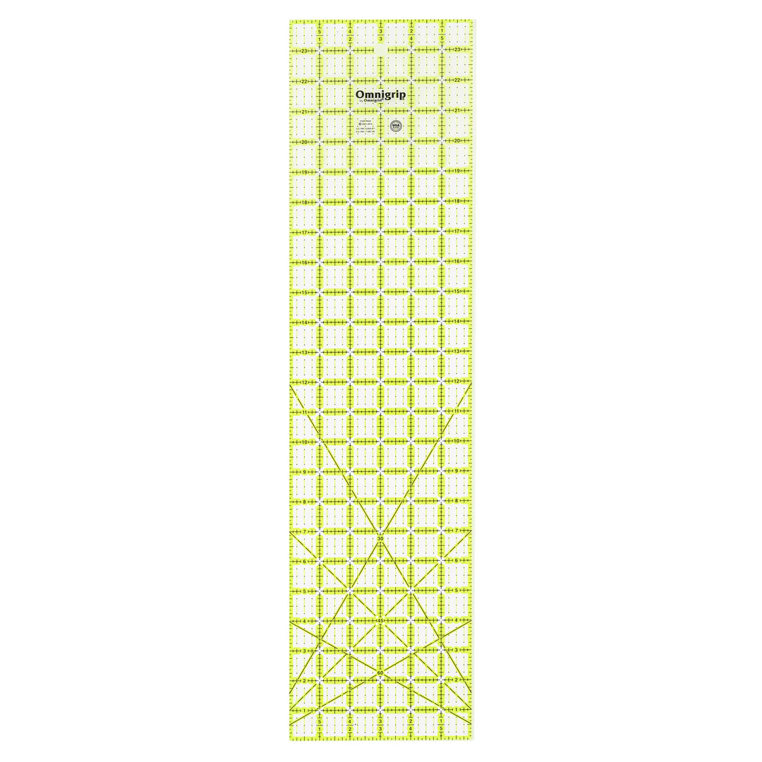 NON-SLIP RECTANGLE RULER, NEON, 6" x 24"