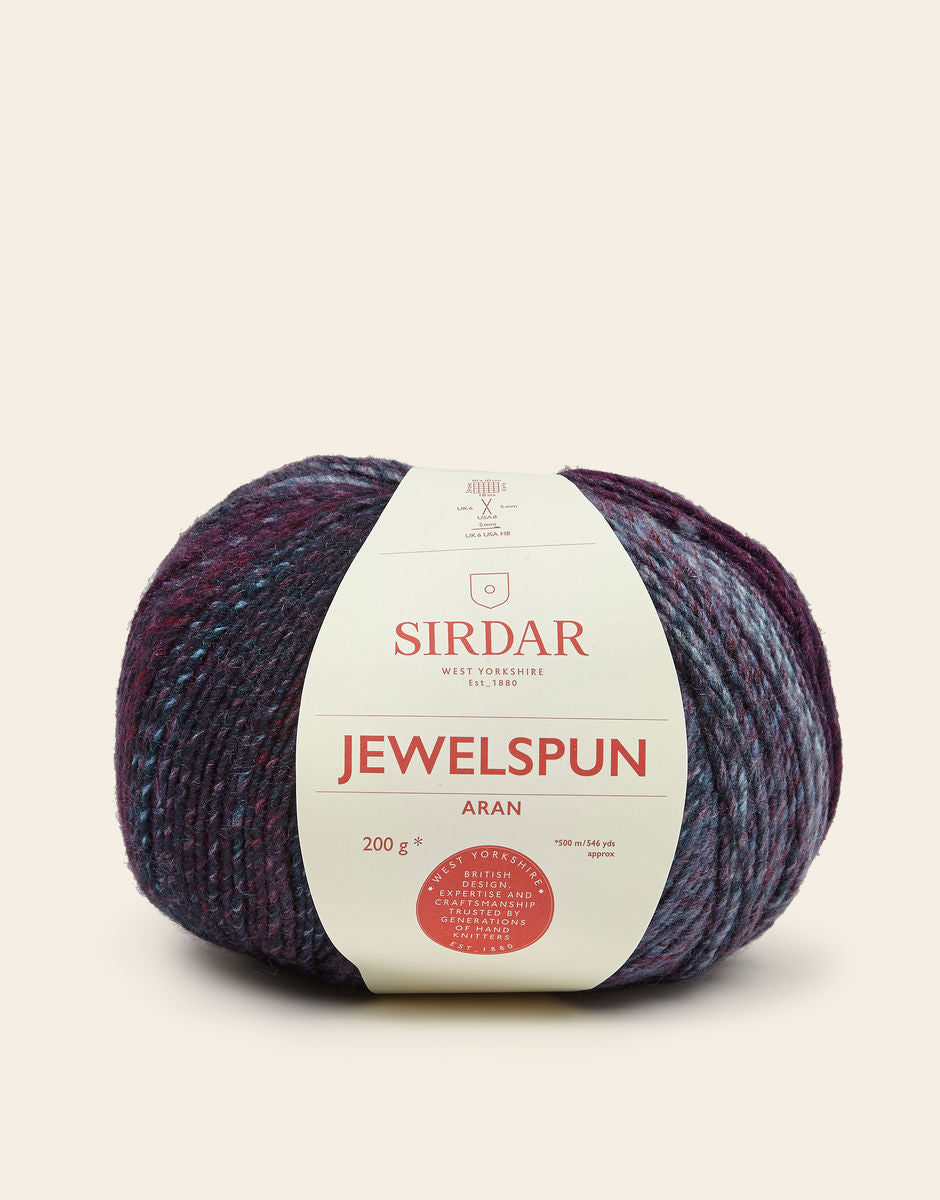 SIRDAR JEWELSPUN ARAN, 200G SELF STRIPING YARN