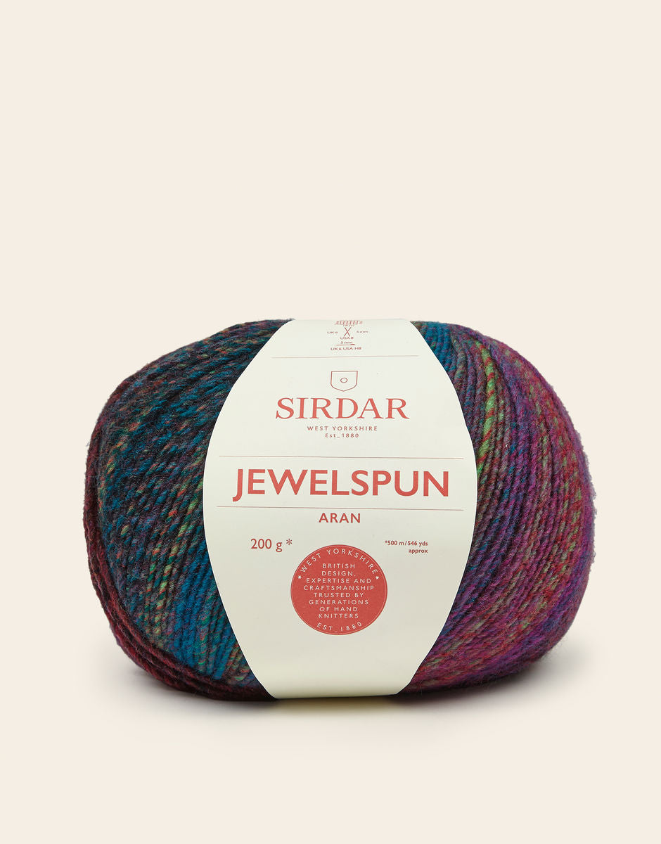 SIRDAR JEWELSPUN ARAN, 200G SELF STRIPING YARN