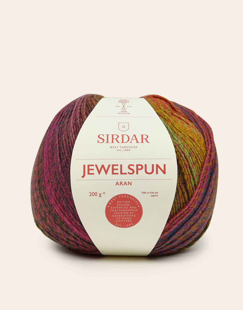 SIRDAR JEWELSPUN ARAN, 200G SELF STRIPING YARN