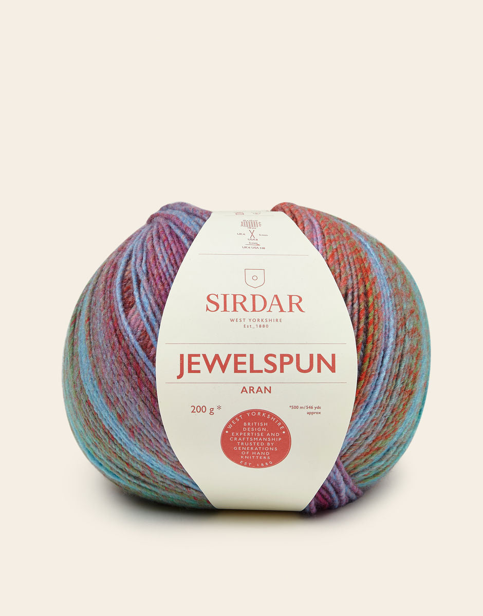 SIRDAR JEWELSPUN ARAN, 200G SELF STRIPING YARN