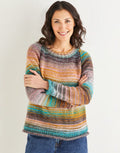 WOMEN’S CREW NECK RAGLAN SWEATER IN SIRDAR JEWELSPUN | Design no 10140