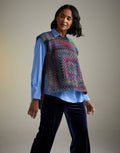TWILIGHT TERRACE TABARD IN SIRDAR JEWELSPUN ARAN Midnight Garden Collection