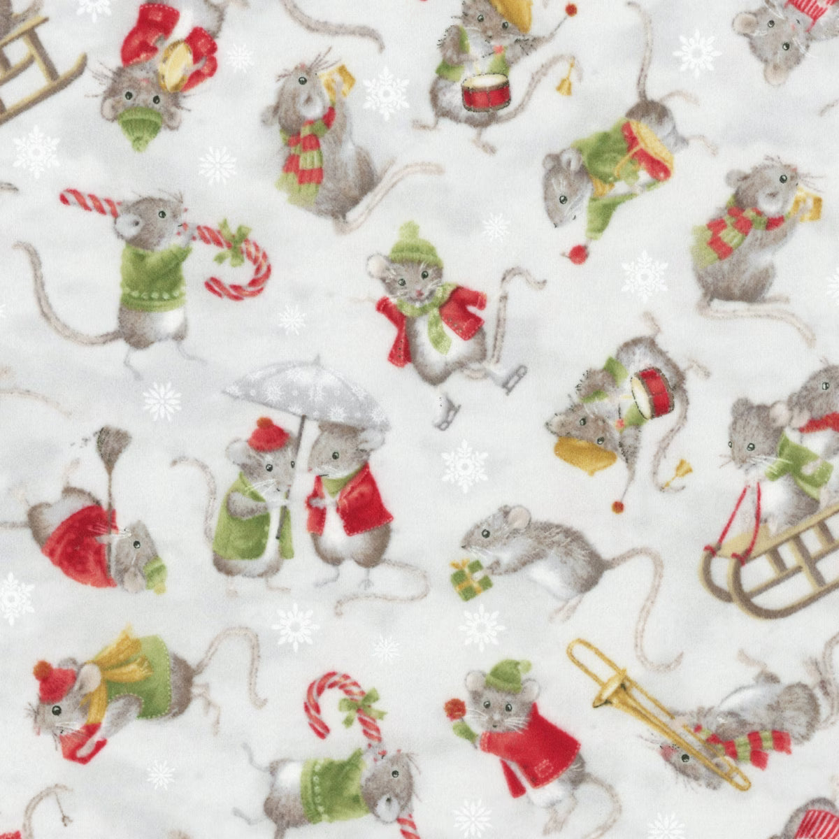 The Christmas Mouse Flannel Grey Multi | Sarah Summers