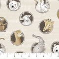 Porthole Toss LT Taupe Multi | Deborah Edwards | Two by Two| Price Per panel