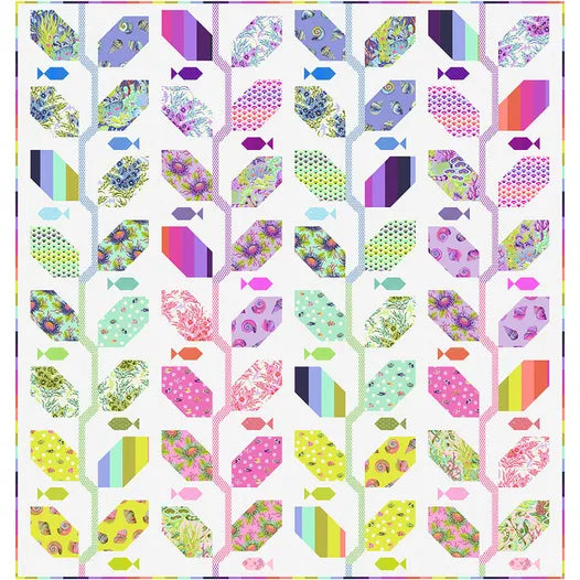 Marine Meadow Quilt Kit Featuring Floral Reef | Tula Pink