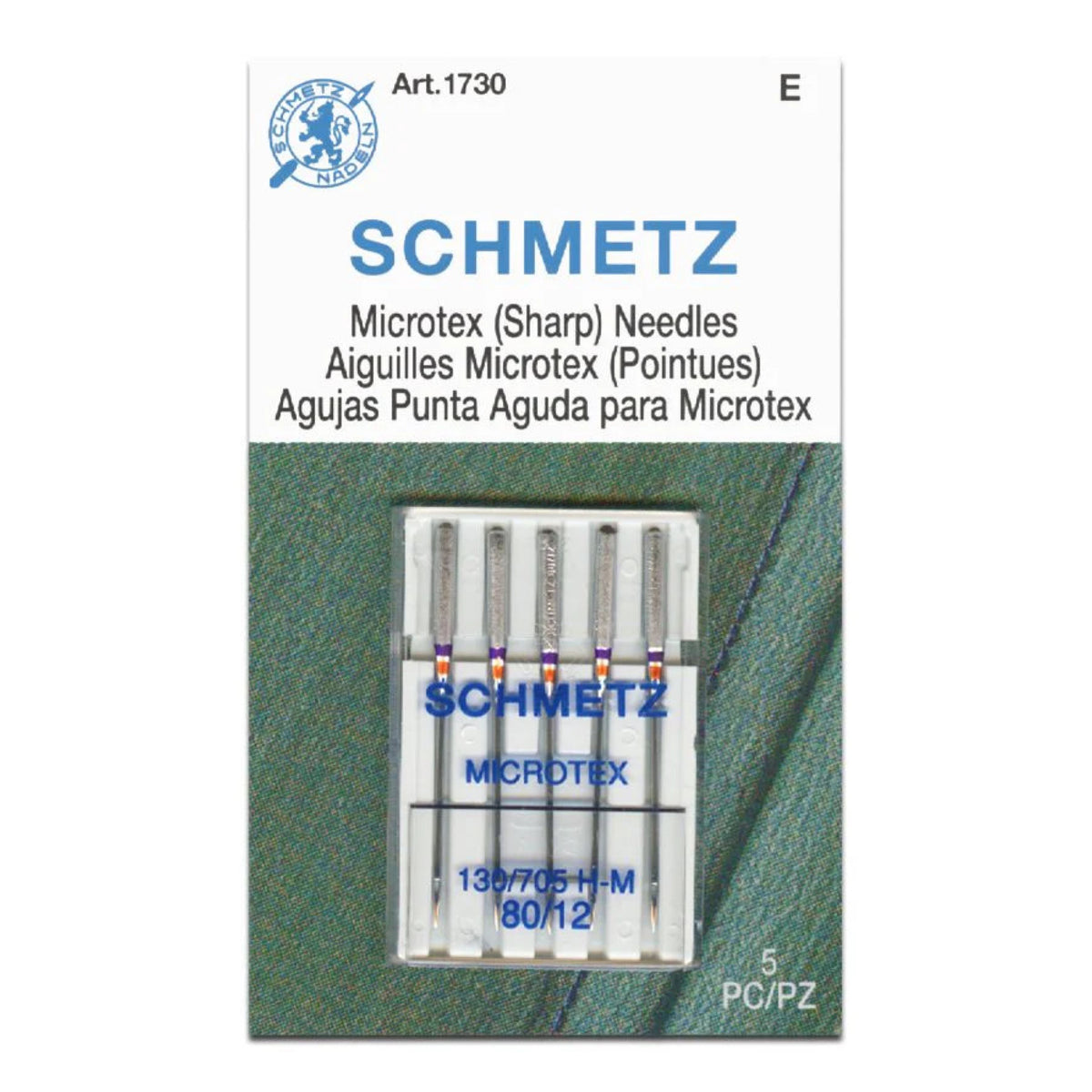Schmetz Microtex (Sharp) Needles 5 count 80/12