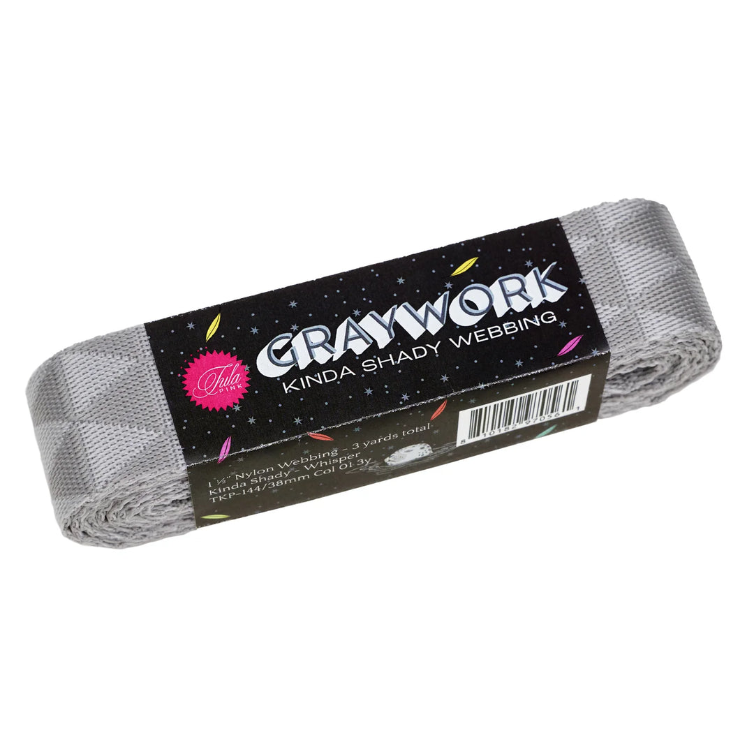 Graywork - Kinda Shady in Whisper WEBBING - 1-1/2" width - by Tula Pink - 3 Yard Pack