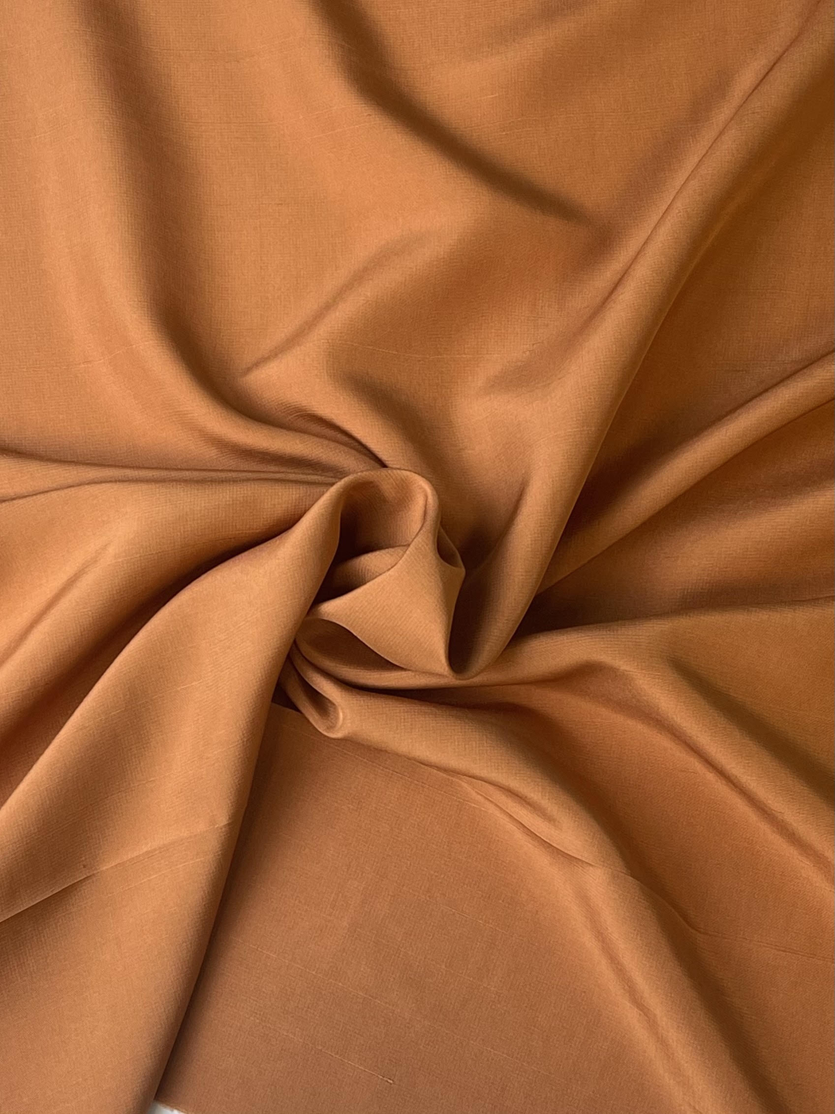 Cinnamon Orange Brown Georgette | Silk | Made in Italy