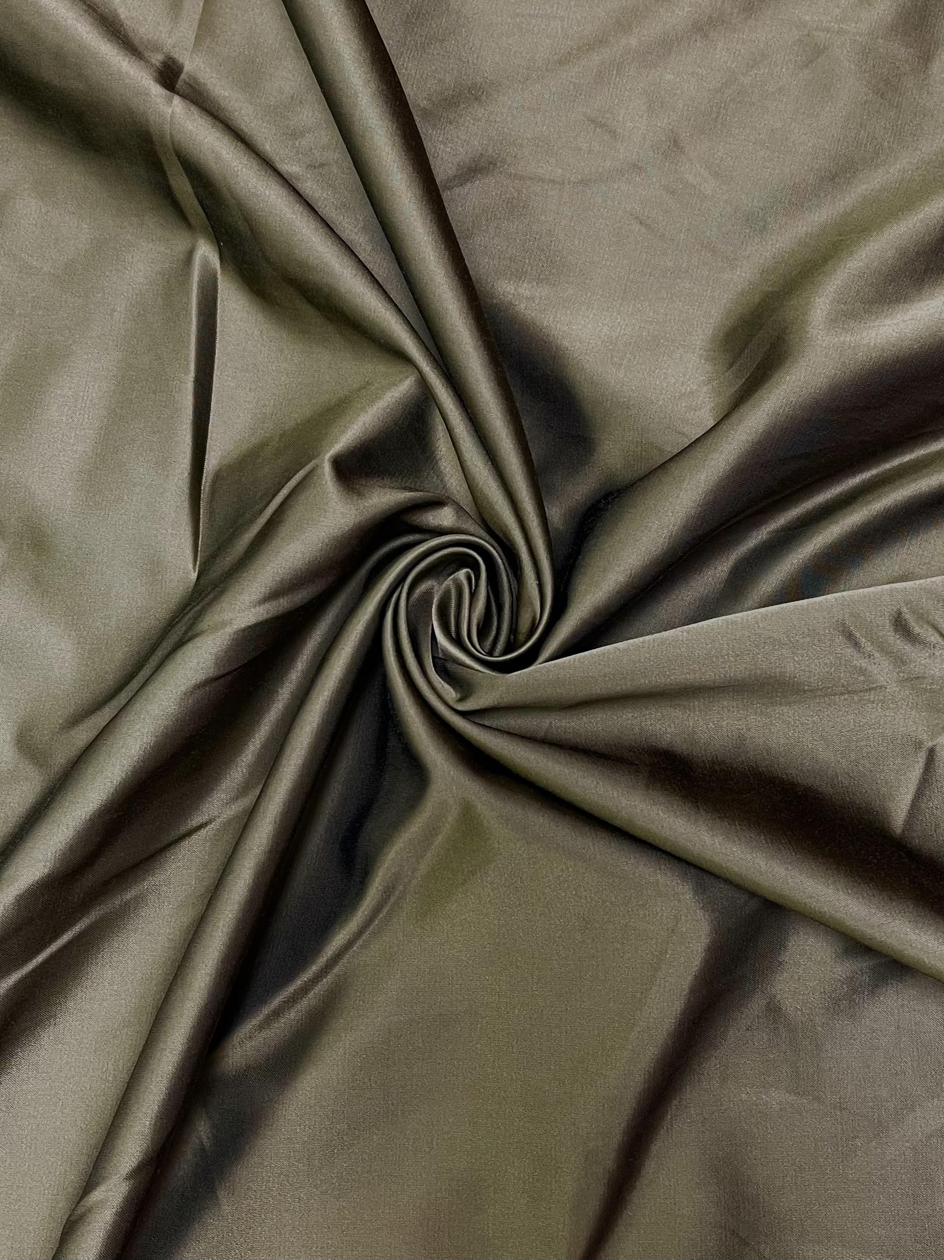 Olive Green Satin | Viscose | Made in Italy