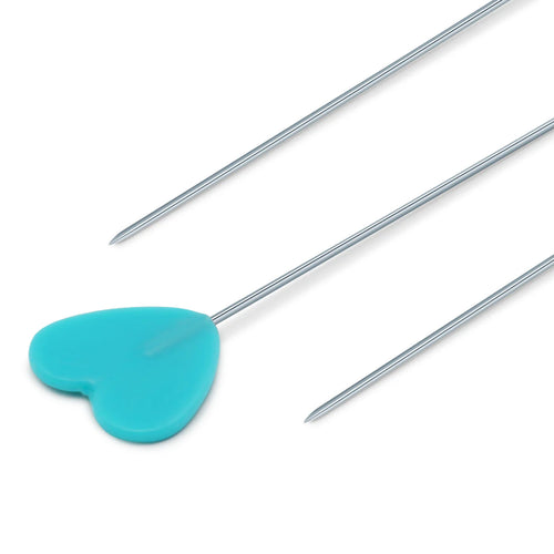 2" Flat Heart Head Pins, Assorted, 50 pc
